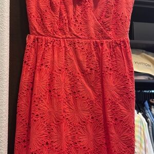 Orange Eyelet Dress-Size 2